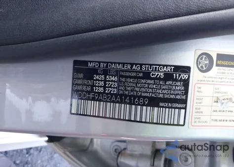 2010 Mercedes-Benz E 550 4Matic from USA, damaged, VIN WDDHF9AB2AA141689